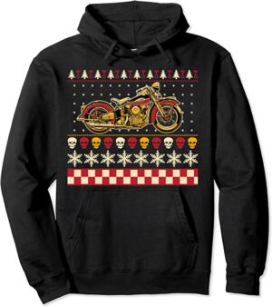 Old Motorcycle Skulls Christmas Hoodie